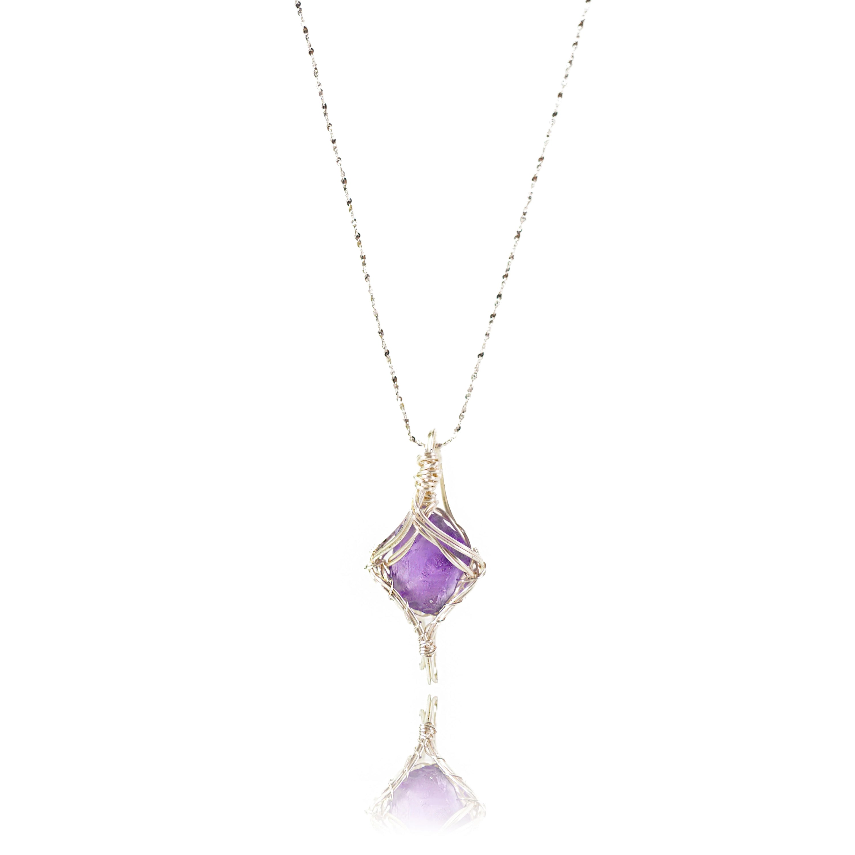 ‘’ Witchlight ‘’ Amethyst Necklace|Handmade Jewelry for Intuition & Calm - Auratract