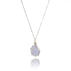 Soulmist fluorite necklace wrapped in silver wire