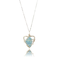 ‘’Ocean Whisper‘’ Aquamarine Necklace |Handmade Jewelry for Peace & Clarity - Auratract