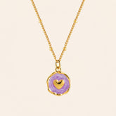 18K gold necklace with star-shaped enamel charm for hope and ambition