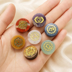 7 Chakra Crystal Set | Natural Palm Stones for Meditation & Mindfulness