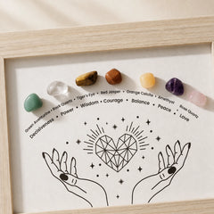 healing crystal display frame for yoga room bedroom and desk decor