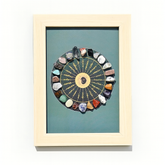Crystal Grid Art Frame featuring sacred geometry and healing stones