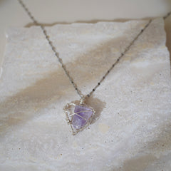 Natural amethyst necklace for intuition and calm