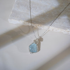 ‘’Seabreeze‘’ Aquamarine Necklace|Handmade Jewelry For  Calm & Emotional Healing - Auratract