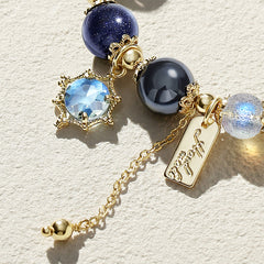 Cosmic Protection | Obsidian, Gray Moonstone & Blue Goldstone Bracelet - Auratract