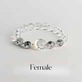 Obsidian & Clear Quartz Couple Bracelets | Rutilated Quartz for Love & Energy - Auratract