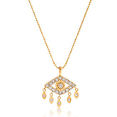 Evil eye zircon necklace in gold stainless steel