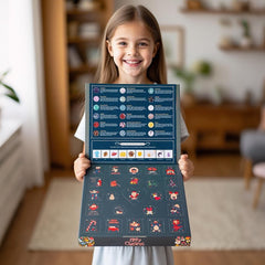 child holding christmas gemstone advent calendar