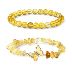 Butterfly Crystal Chip Bracelet Set | Love & Emotional Healing - Auratract