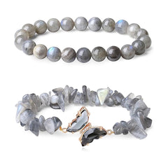 Butterfly Crystal Chip Bracelet Set | Love & Emotional Healing - Auratract