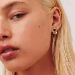 Malachite & Moonstone Gold Drop Earrings - Auratract