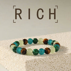 Tiger’s Eye & Malachite bracelet for success, confidence & wealth attraction.