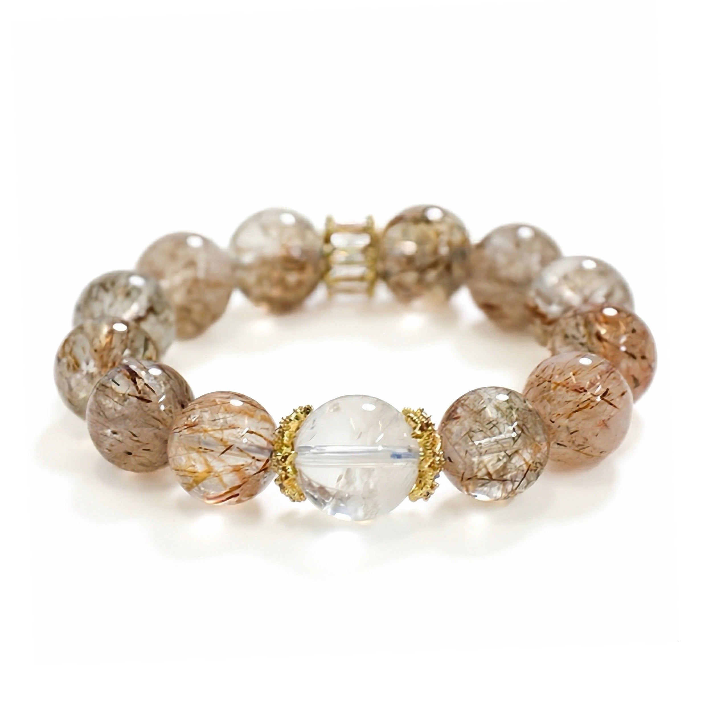Black Golden Super Seven Bracelet|Energy Amplifier & Spiritual Clarity - Auratract