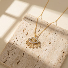 Evil Eye zircon necklace for protection, strength and positive energy