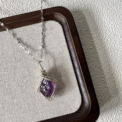 Amethyst Raw Necklace【Hand Made】 - Auratract