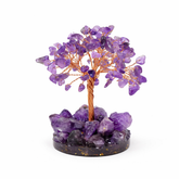amethyst feng shui money tree on white background