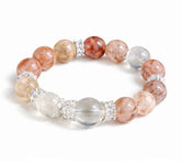 Red Rutilated Quartz & Moonstone Bracelet|Clarity, Balance & New Beginnings