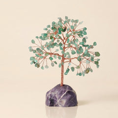 green aventurine feng shui crystal tree with natural amethyst base