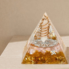 Love at First Sight Orgonite Pyramid|Rose Quartz, Clear Quartz & Citrine - Auratract
