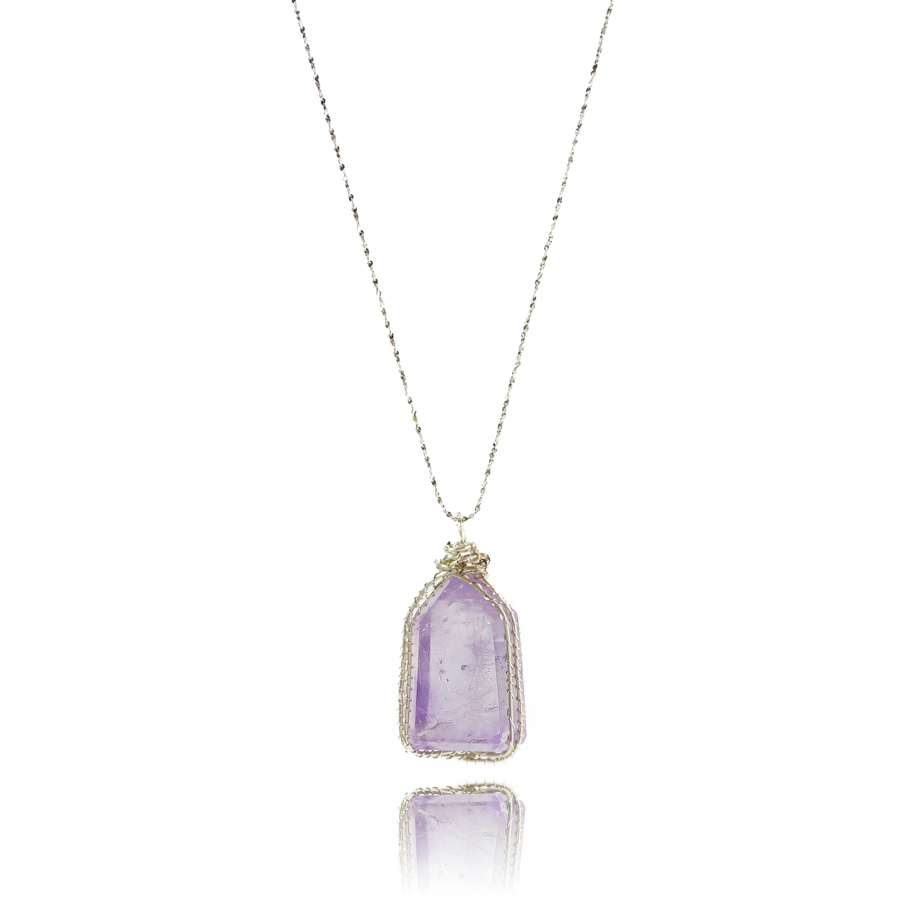 ‘’Soulveil‘’ Amethyst Necklace|Handmade Jewelry For Intuition & Healing - Auratract