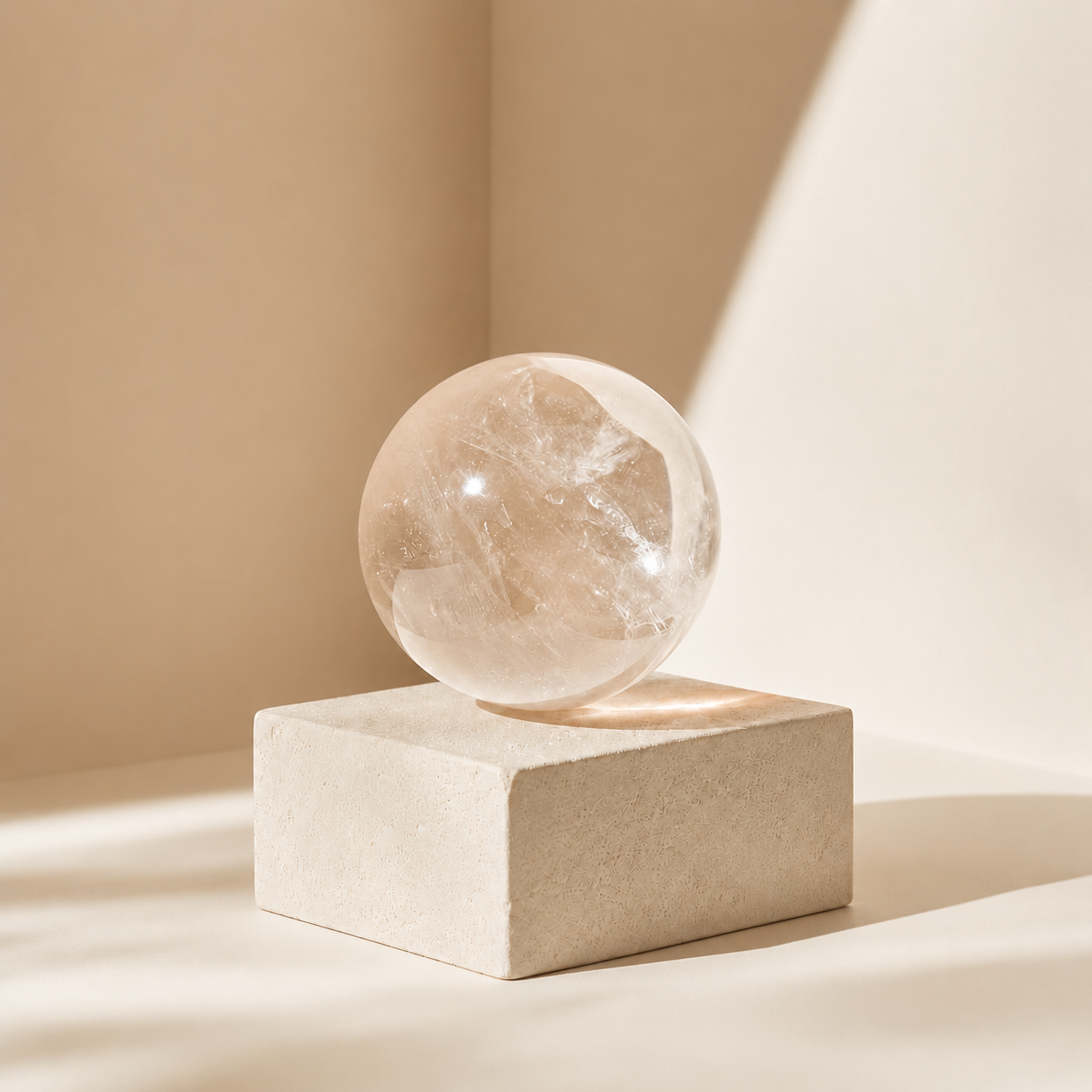 Natural Clear Quartz Crystal Sphere for clarity, meditation, and energy cleansing home decor
