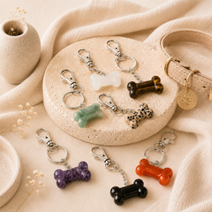 Crystal Pet Bone Charm | Natural Stone Pet Tag & Keepsake - Auratract
