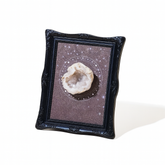 Vintage-style desk crystal display with raised stone