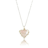 ''Heartsigh'' Rose Quartz Necklace|Handmade Jewelry For Love & Self-Healing - Auratract