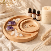 Moon and Sun wooden tray for crystals, jewelry and everyday essentials