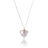 ‘’ Celestial Heart ‘’ Amethyst Necklace|Handmade Jewelry for Intuition & Calm - Auratract