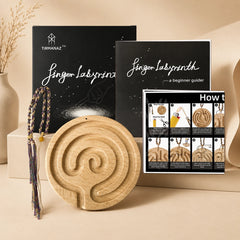 Wooden Finger Labyrinth | Mindful Meditation Tool for Calm Moments - Auratract