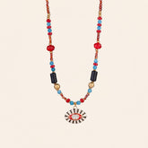 Evil Eye Gemstone Necklace with colorful natural stone beads for protection and positive energy