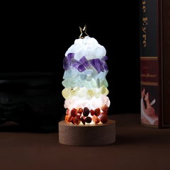 Chakra Crystal Healing Lamp – USB Powered Natural Gemstone Night Light - Auratract