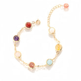 Colorful Rainbow Crystal Bracelet with Moonstone, Carnelian, Citrine