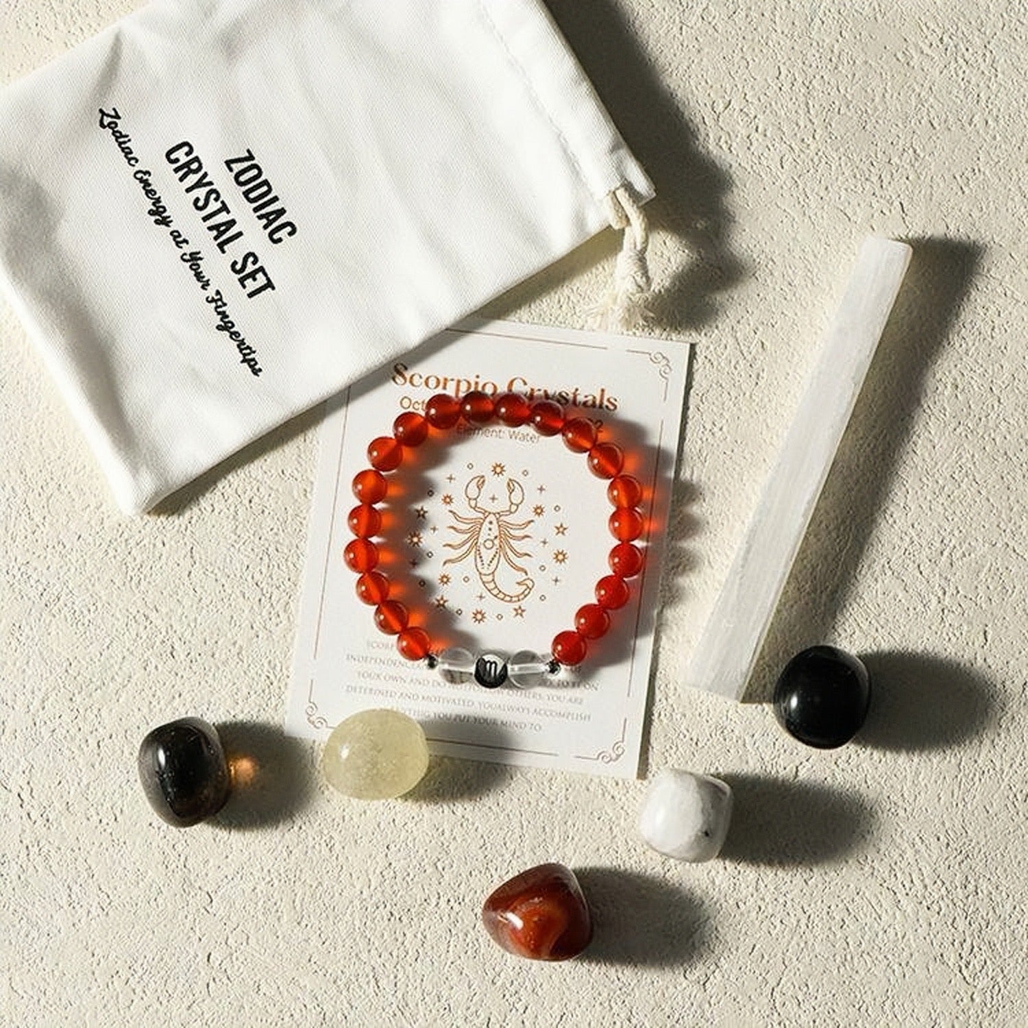 12 Zodiac Crystal Set – Healing & Birthstone Bracelets for All Signs - Auratract
