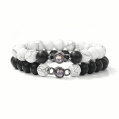 Projection Bracelet | 100 Languages of "I Love You" with Natural Crystals - Auratract