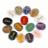 Natural Palm Stones with Inspirational Words | engraved worry stones for healing - Auratract