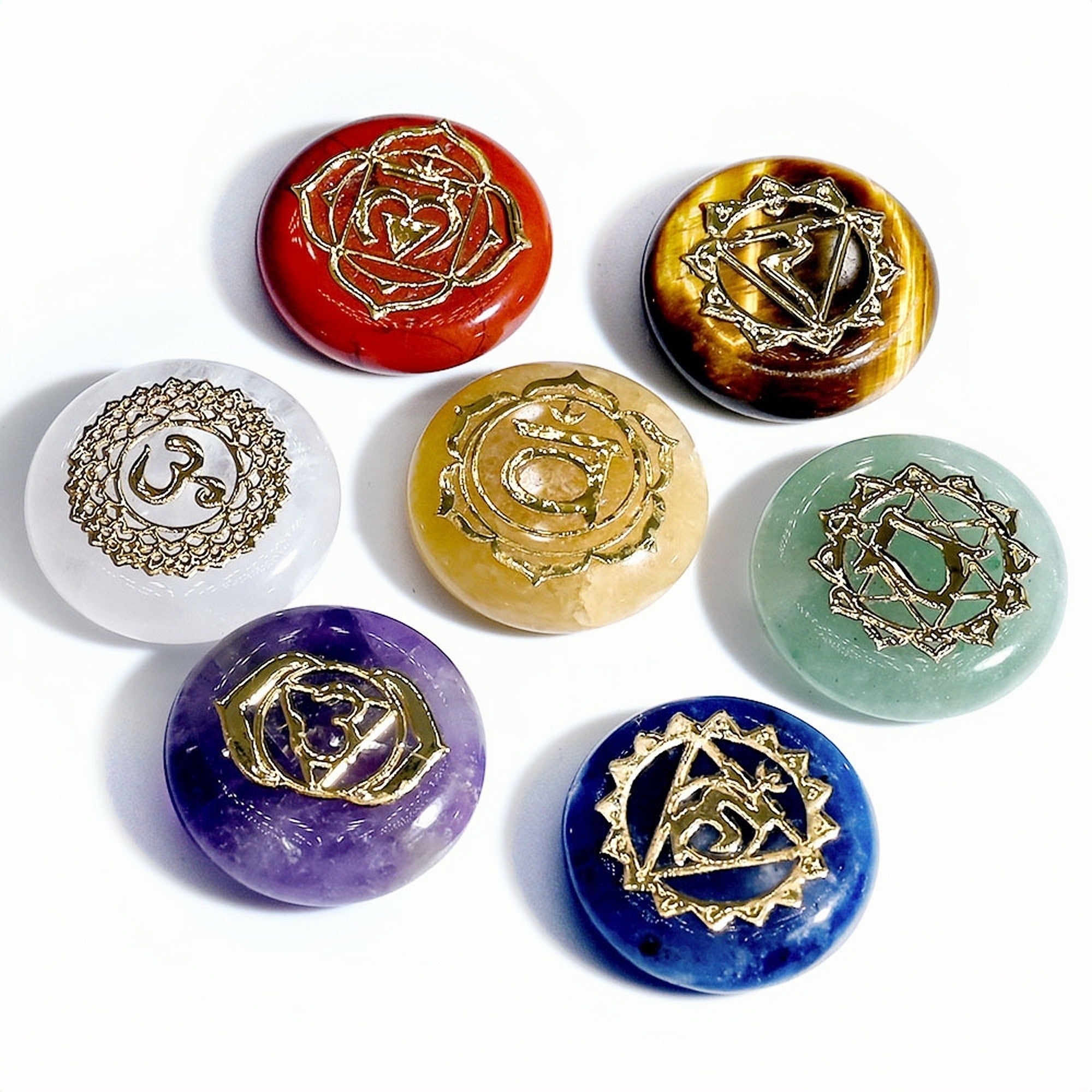 7 Chakra Yoga Stones Set | Balance Energy & Promote Healing - Auratract