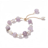 Handmade amethyst and pearl bracelet, spiritual healing energy