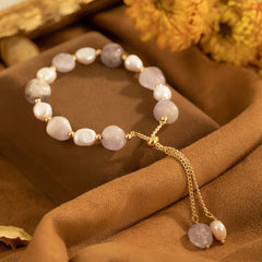 Amethyst & Pearl Bracelet | Handmade Elegance & Healing - Auratract