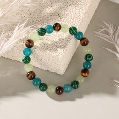 Tiger’s Eye & Malachite bracelet for success, confidence & wealth attraction.