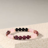 Garnet & Pink Agate healing bracelet for love and emotional balance.