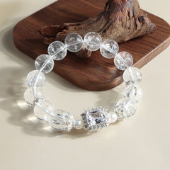 Clear Quartz & Zircon Bracelet | Spiritual Clarity & Balance - Auratract