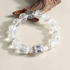 Clear Quartz & Zircon Bracelet | Spiritual Clarity & Balance - Auratract