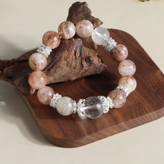 Red Rutilated Quartz & Moonstone Bracelet | Energy Healing - Auratract