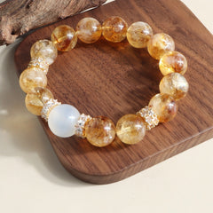 handmade golden citrine bracelet with 8mm beads for prosperity and abundance