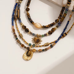Handmade Natural Stone Necklace with Healing Crystals for Energy Balance