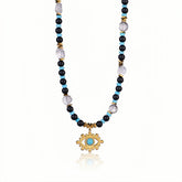 Evil Eye Tiger's & Turquoise Necklace | Protective Spiritual Jewelry - Auratract