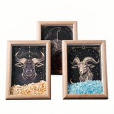 Zodiac Crystal Wall Art – Handmade Horoscope Stone Frame (12 Signs) - Auratract